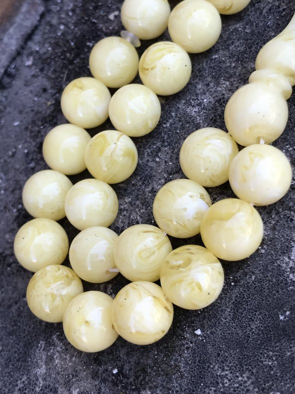 Beyrut Damlası Küre Kesim Model Toz Kehribar Tespih - 3