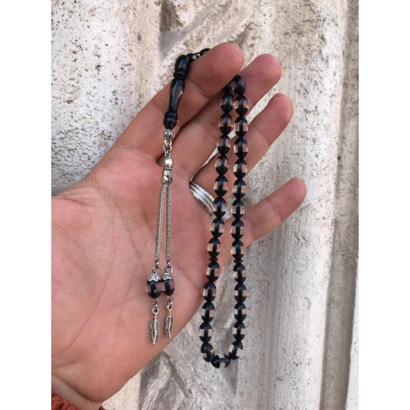 Hareli Siyah Tonda Toz Kehribar Tesbih - 2