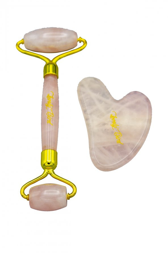 Kuvars Roller Ve Kalp Şeklinde Gua Sha taşı Quartz Roller - 2