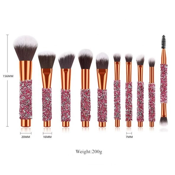 Özel Rose Çantalı Makyaj Fırça Seti - 3