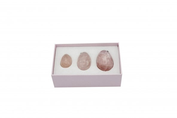 Kuvars Roller Ve yaprak Şeklinde Gua Sha taşı + Kuvars Yoni Egg Set - 3
