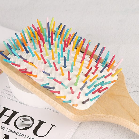 Gökkuşağı Rainbow Geniş Aralıklı Ahşap Tarak - 2