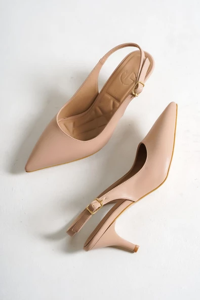 Ten Mat Arkası Açık Stiletto Kısa Topuklu Ayakkabı - Sas ürün görseli