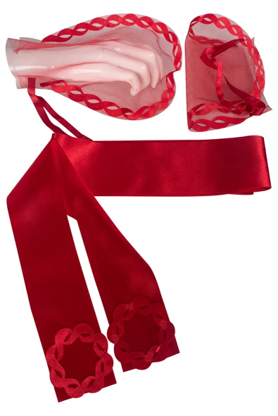 Kına Gecesi Sıla Laser Çiçekli İncili 3D Duvak Kemerli - Resim 7