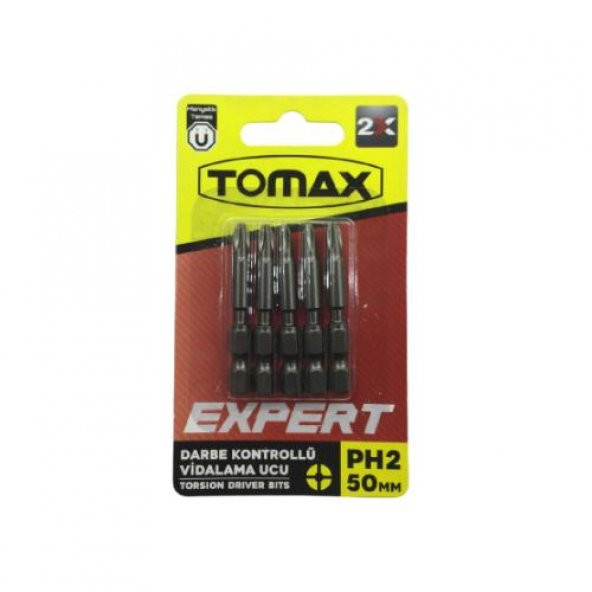 Tomax Ph2x50 Mm Expert Darbe Kontrollü Mıknatıslı Yıldız Bits Uç 5 Li Paket - 2