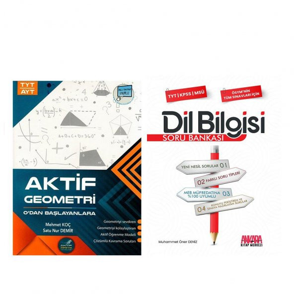 Aktif Öğrenme TYT AYT Geometri 0 dan Başlayanlara ve AKM Dil Bilgisi Soru Bankası Seti 2 Kitap ürün görseli 1