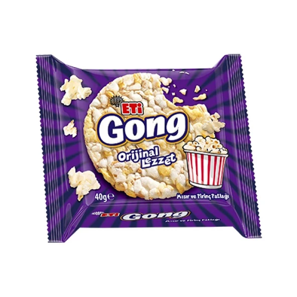 Eti Gong Mısır ve Prinç Patlağı 40 gr 18 Adet - 2