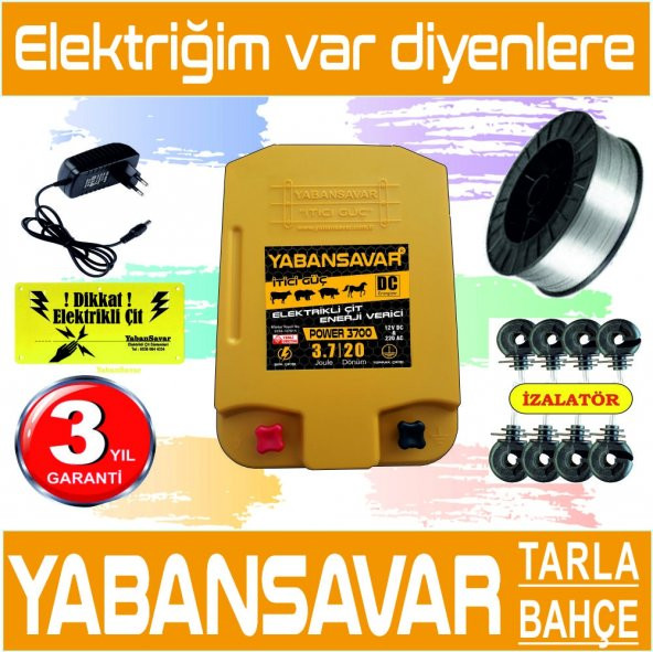 Elektrikli çit, YabanSavar Power 3700, Tarla, Bahçe
