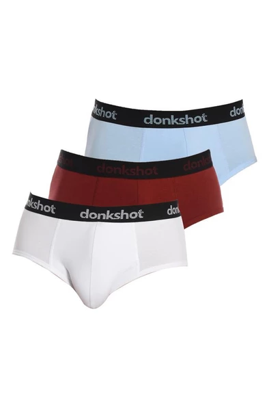 Donkshot Likralı Erkek Slip Boxer 3 lü 1108V1 (Mavi-Bordo-Beyaz)