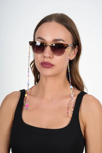 Fimo Kalpli Kum Boncuk Gözlük Zinciri - Kolye - Bileklik - 3