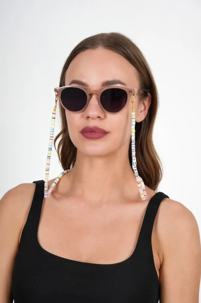 Fimo Renkli Love Gözlük Zinciri - Kolye - Bileklik