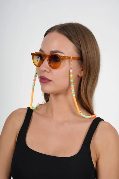 Fimo Oranje Gözlük Zinciri - Kolye - Bileklik - 7