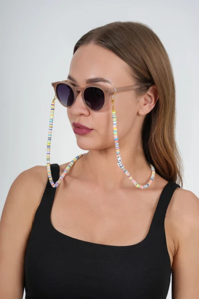 Fimo Renkli Love Gözlük Zinciri - Kolye - Bileklik - 6