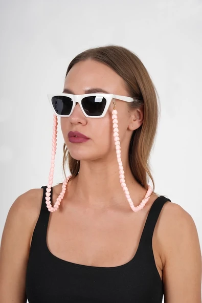 Pembe Kalpli Gözlük Zinciri - Kolye - Bileklik - 4