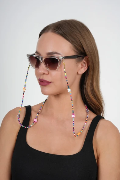 Fimo Köpekli Kum Boncuk Gözlük Zinciri - Kolye - Bileklik - 7