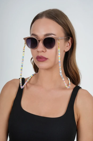 Fimo Renkli Love Gözlük Zinciri - Kolye - Bileklik - 3