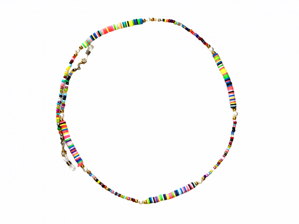 Fimo İnci Kum Boncuk Gözlük Zinciri - Kolye - Bileklik - 5