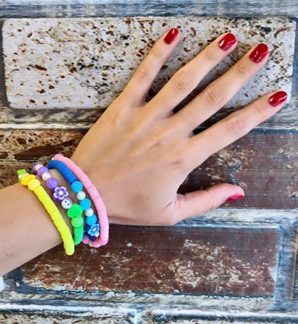 Fimo Top Renkli  Gözlük Zinciri - Kolye - Bileklik