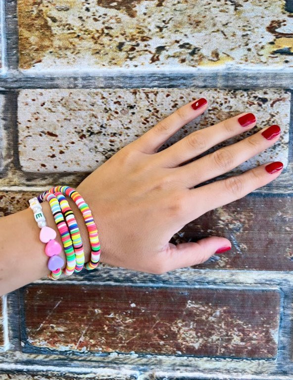 Fimo Love Kalpli Renkli Gözlük Zinciri - Kolye - Bileklik - 4