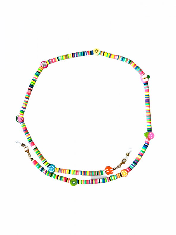 Fimo Meyveli Gözlük Zinciri - Kolye - Bileklik - 6