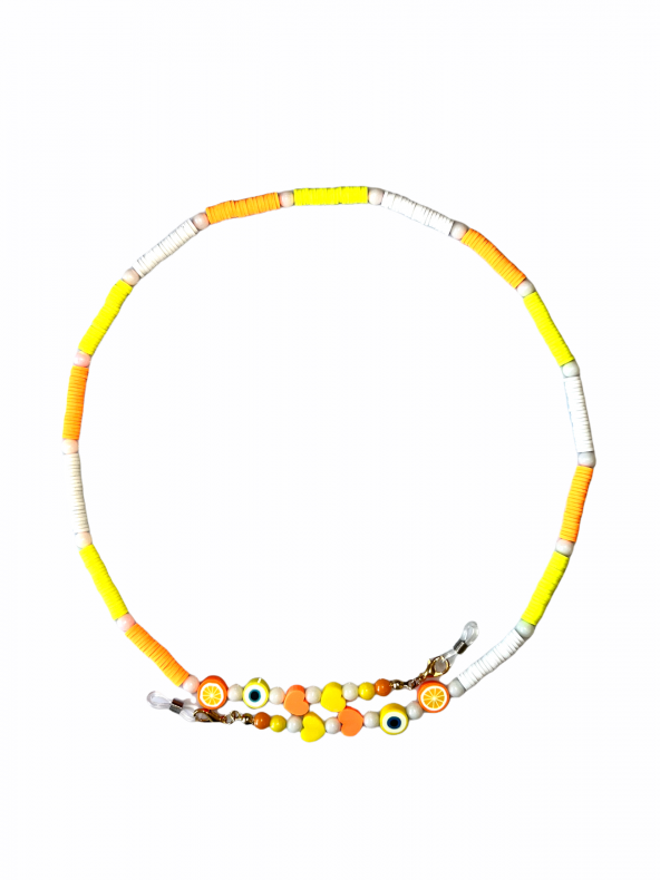Fimo Oranje Gözlük Zinciri - Kolye - Bileklik - 6