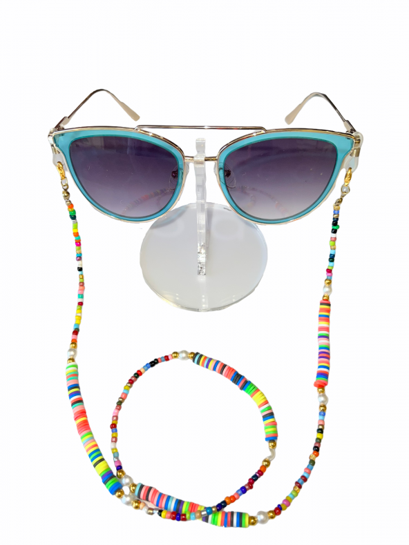 Fimo İnci Kum Boncuk Gözlük Zinciri - Kolye - Bileklik - 6