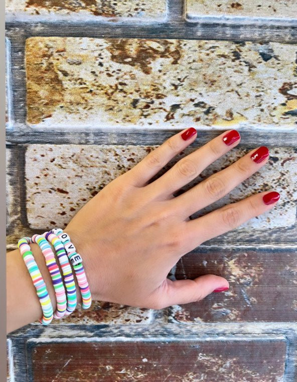 Fimo Renkli Love Gözlük Zinciri - Kolye - Bileklik - 4