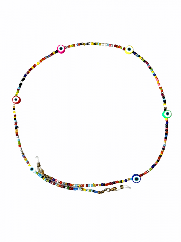 Kum Boncuk Nazar Gözlük Zinciri - Kolye - Bileklik - 2