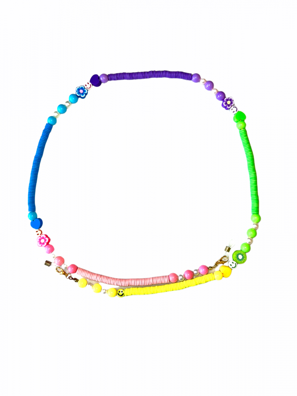 Fimo Top Renkli  Gözlük Zinciri - Kolye - Bileklik - 2