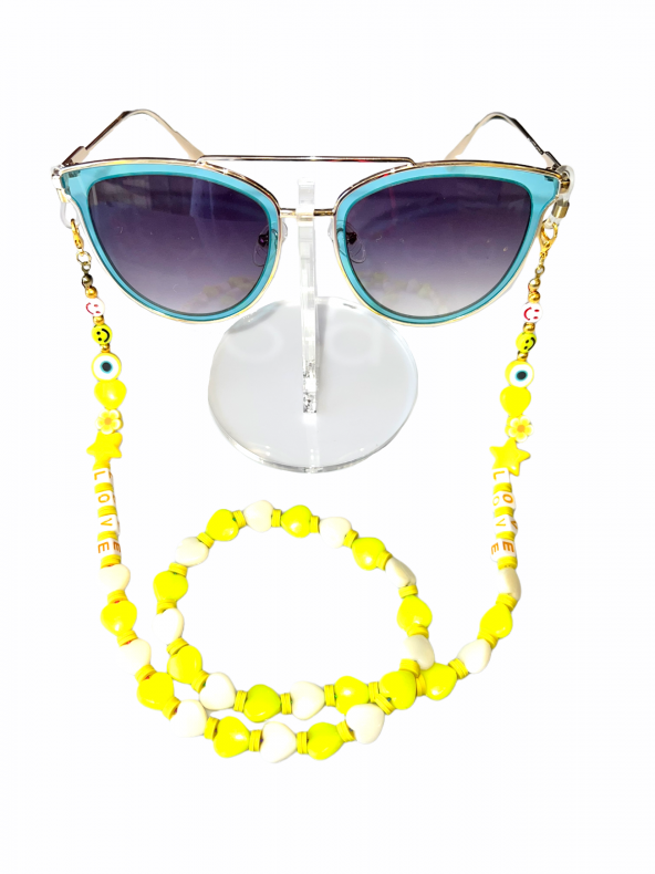 Fimo Kum Boncuk Gözlük Zinciri - Kolye - Bileklik - 7