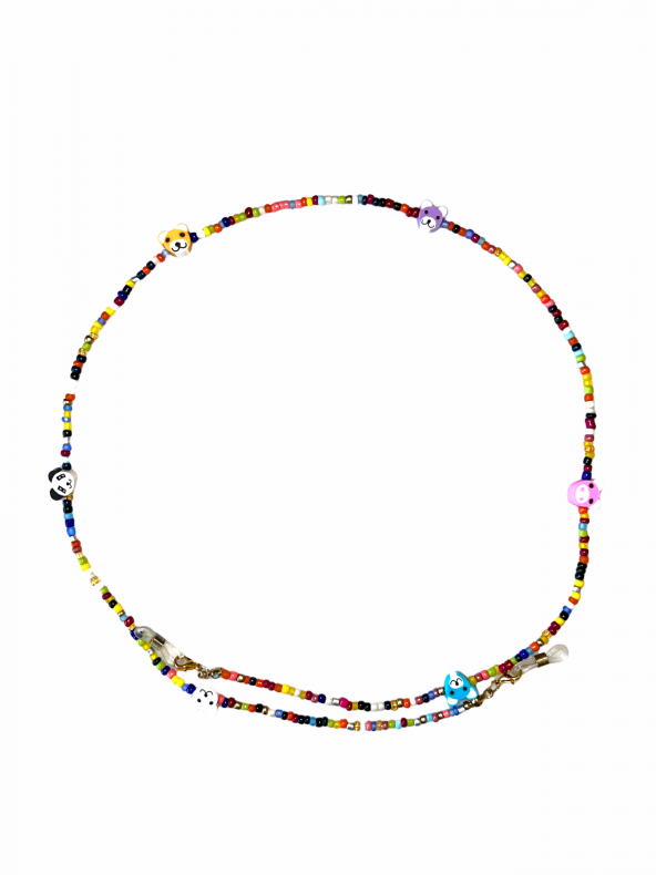 Fimo Köpekli Kum Boncuk Gözlük Zinciri - Kolye - Bileklik - 6