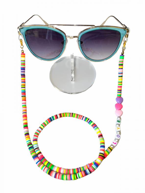 Fimo Love Kalpli Renkli Gözlük Zinciri - Kolye - Bileklik - 7