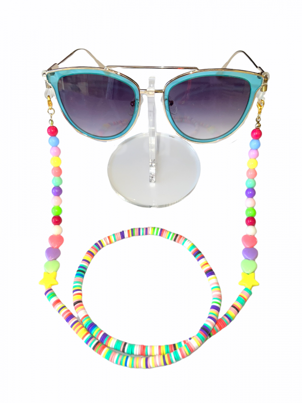 Fimo Renkli Kalp Top Gözlük Zinciri - Kolye - Bileklik - 3