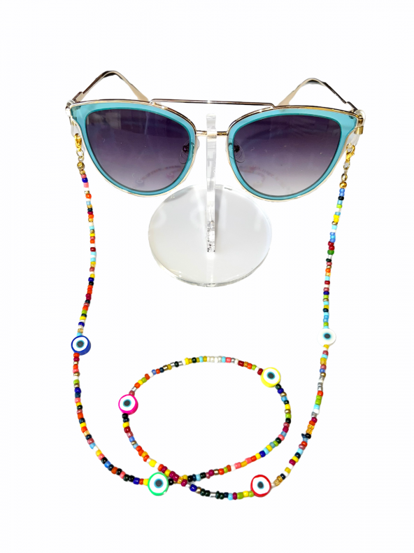 Kum Boncuk Nazar Gözlük Zinciri - Kolye - Bileklik - 3