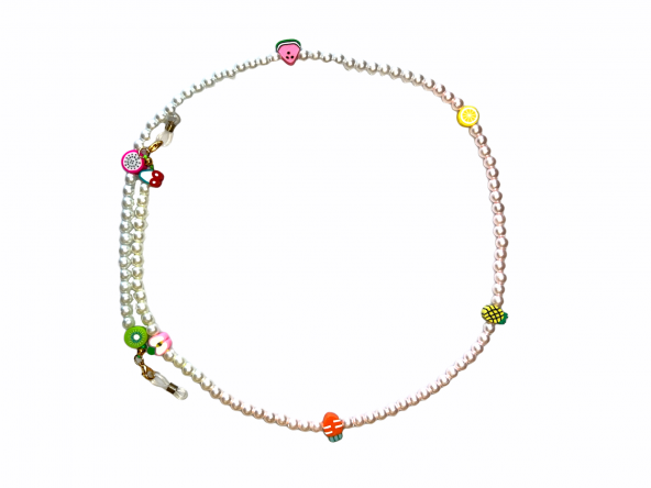 İnci Top Meyveli Gözlük Zinciri - Kolye - Bileklik - 2