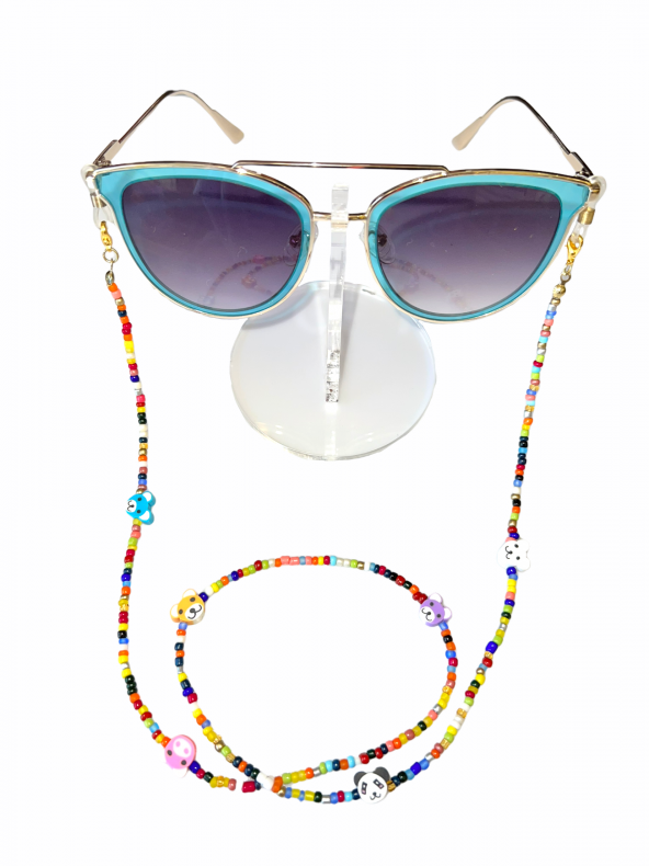 Fimo Köpekli Kum Boncuk Gözlük Zinciri - Kolye - Bileklik - 8