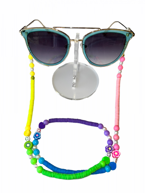 Fimo Top Renkli  Gözlük Zinciri - Kolye - Bileklik - 3