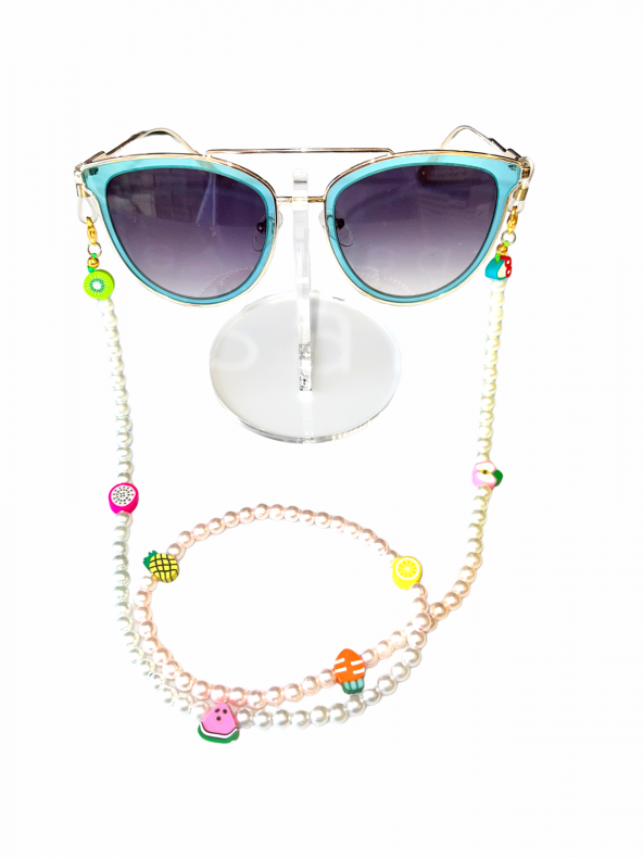 İnci Top Meyveli Gözlük Zinciri - Kolye - Bileklik - 3