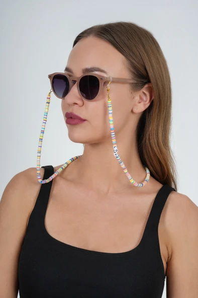 Fimo Renkli Love Gözlük Zinciri - Kolye - Bileklik - 5