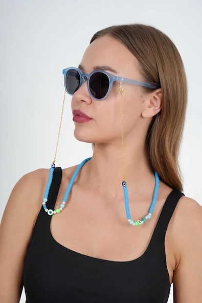 Fimo Renkli Gold Gözlük Zinciri - Kolye - Bileklik - 2