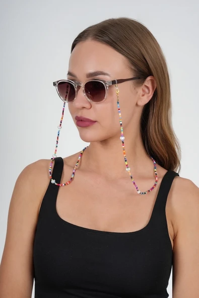 Fimo İnci Kum Boncuk Gözlük Zinciri - Kolye - Bileklik - 4