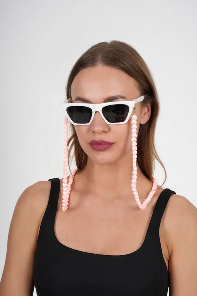 Pembe Kalpli Gözlük Zinciri - Kolye - Bileklik - 3