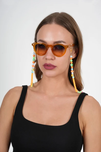 Fimo Oranje Gözlük Zinciri - Kolye - Bileklik - 2