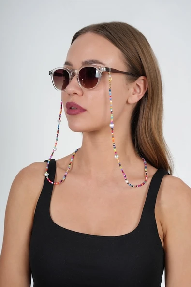 Fimo İnci Kum Boncuk Gözlük Zinciri - Kolye - Bileklik - 3