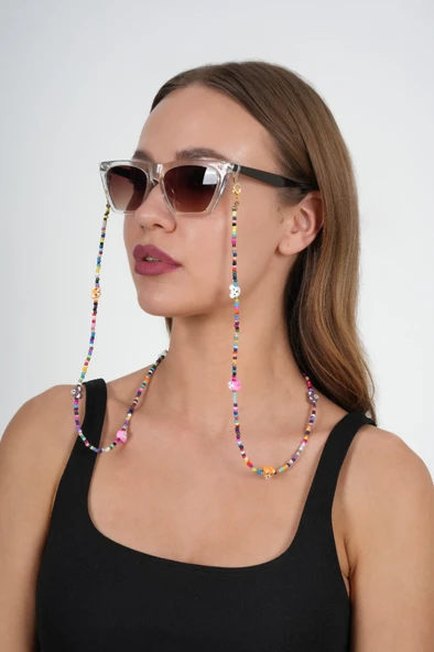 Fimo Köpekli Kum Boncuk Gözlük Zinciri - Kolye - Bileklik - 5