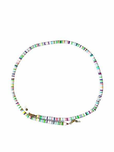 Fimo Renkli Love Gözlük Zinciri - Kolye - Bileklik - 8