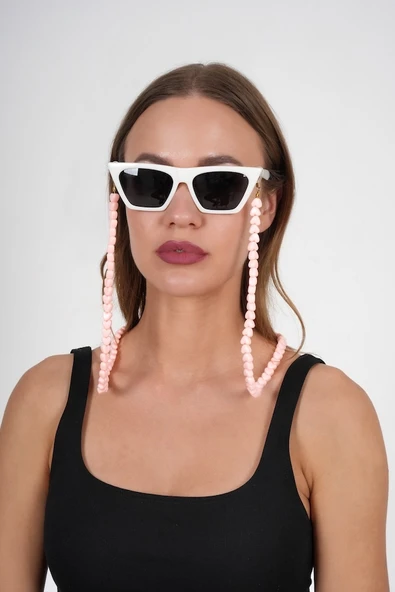 Pembe Kalpli Gözlük Zinciri - Kolye - Bileklik - 6