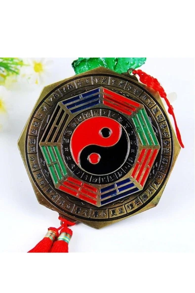 Çin Feng Shui Bagua Bakır Ayna 14 cm Köşeli - 7