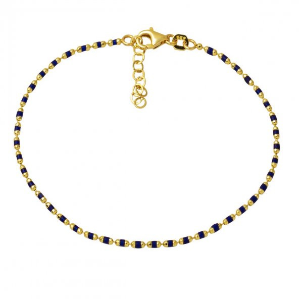 Lacivert Mineli 14 Ayar Altın Bileklik ürün görseli 1