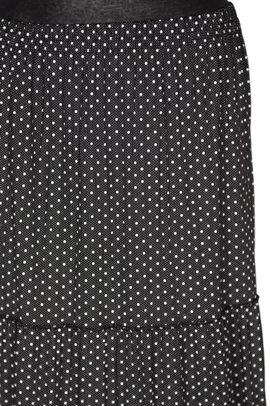 Hesna Kadın Nursel Lastikli 3 Kat Puantiyeli Siyah Etek - 2